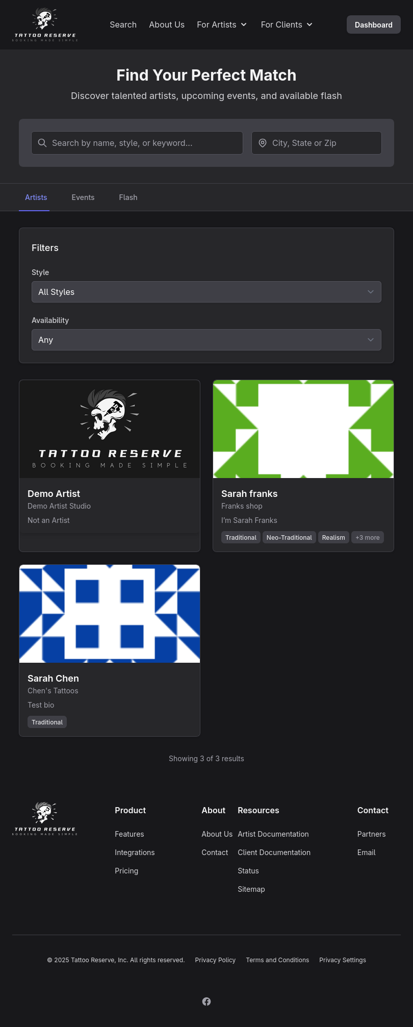 Artist Search - Mobile