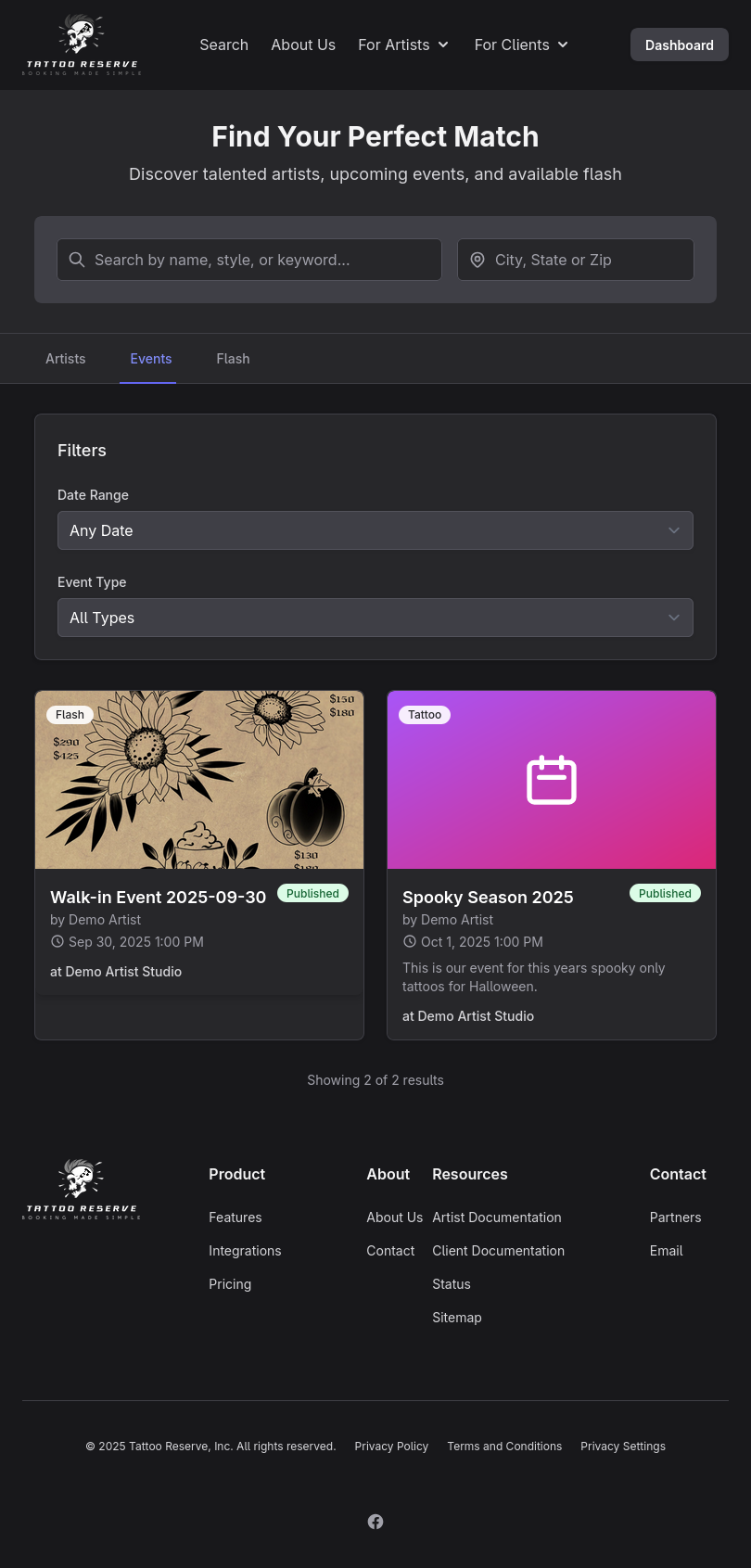 Event Search - Mobile