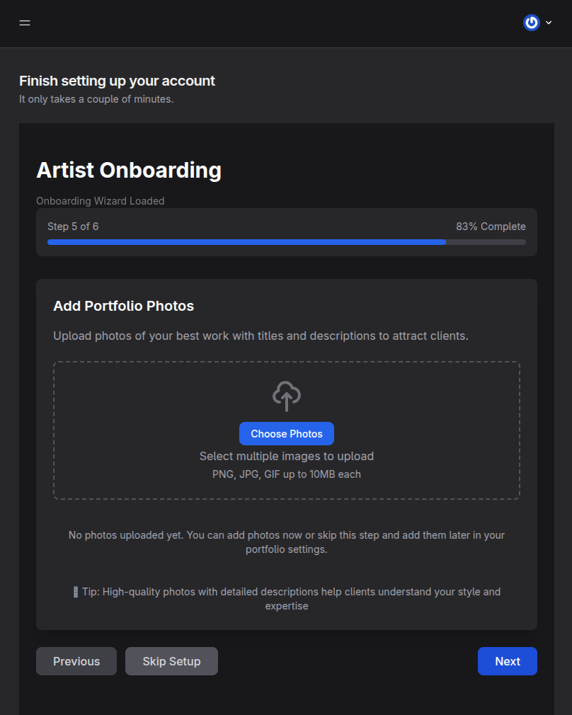 Add Portfolio Photos