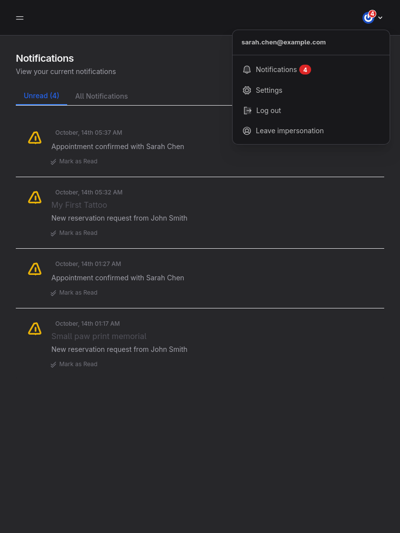 Notifications Page