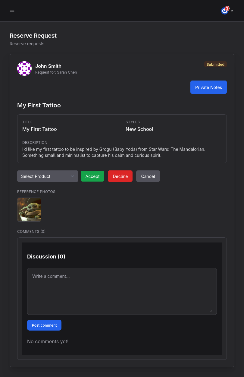 Reserve Request Detail