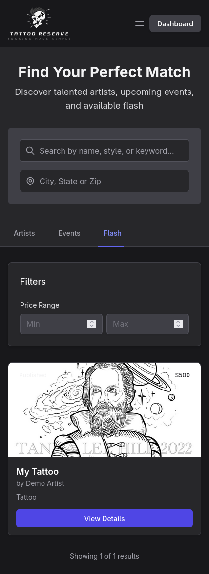 Flash Search Results