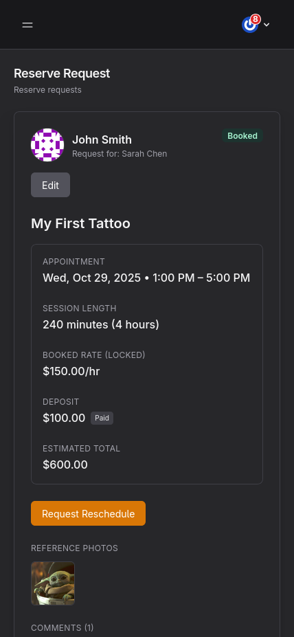 Rescheduled Booking - Confirmed